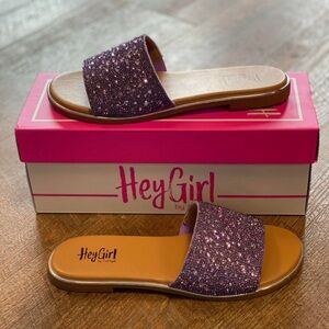 Hey Girl by Corkys Lavender Pizzazz Slides